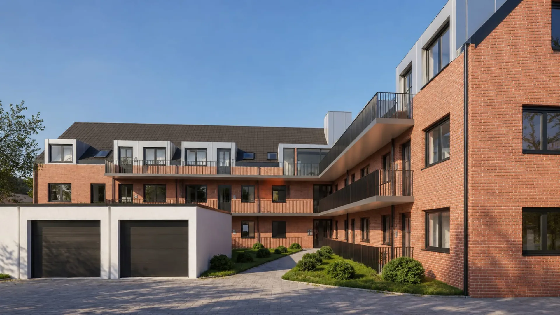Wefers Hof – Einfahrt und Garagenbereich mit Innenhof